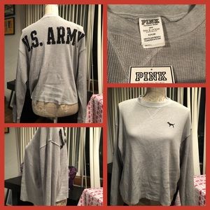 BNWT Pink VS USArmy BLING  Waffle T Shirt